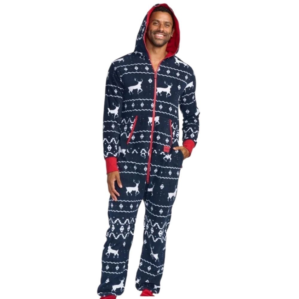 Tipsy Elves Reindeer Fair Isle Reindeer One Piece Jumpsuit sz M